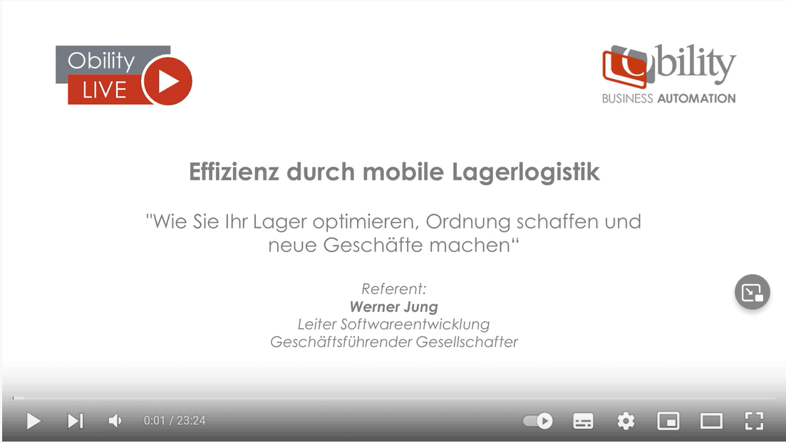 Screen Video mobile Lagerlogistik